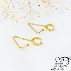 پیرسینگ گوش نگین دار برند استیل کد 11008