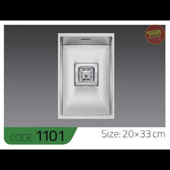 سینک باکسی 1101 الکا استیل | سینک ظرفشویی باکسی استیل سایز 33×20 سانت