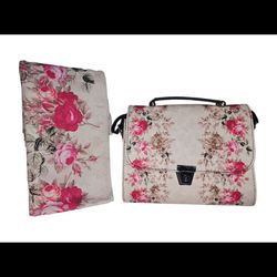 ست کیف و شال طرح گل