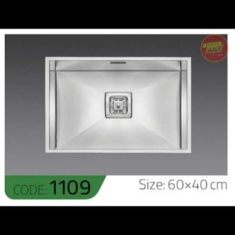 سینک باکسی 1109 الکا استیل | سینک ظرفشویی استیل زیرکار سایز 60×40 سانت