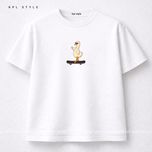 تیشرت باکسی نخ پنبه با طرح اسکیت برد | رنگ ثابت | کد 1453