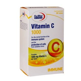 قرص ویتامین C 1000 میلی گرم یوروویتال بسته 60 عددی