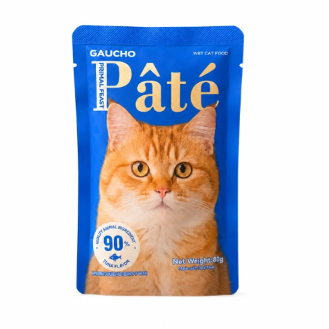 پوچ گربه بالغ گائوچو مدل Primal Feast طعم ماهی تن وزن 80 گرم