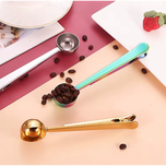 قاشق اندازه‌گیری قهوه استیل با گیره کلیپس | Coffee Scoop Clip مناسب باریستا