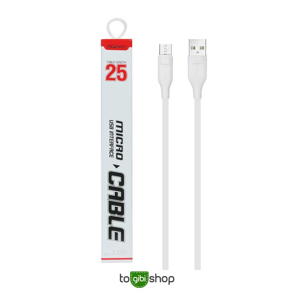 کابل شارژ فست پاوربانک اندروید TRANYOO مدل T-S18V