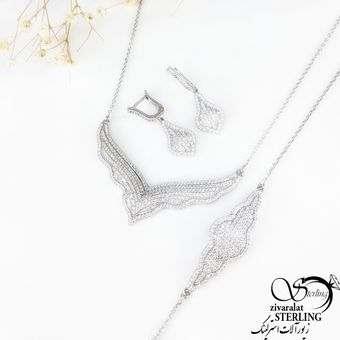 سرویس هفتی طرح برجسته با نقره عیار925 کد 11159