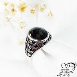 انگشتر نقره رکاب طرح دار عیار 925 کد 11179