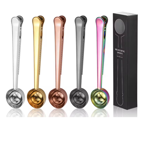 قاشق اندازه‌گیری قهوه استیل با گیره کلیپس | Coffee Scoop Clip مناسب باریستا