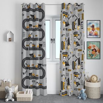 پرده اتاق خواب طرح ماشین آلات راهسازی کد 24