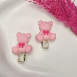 گیره مو دخترانه مدل خرس صورتی کد 112