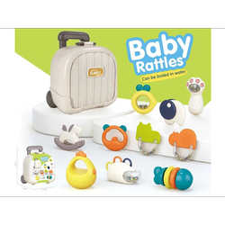 ست جغجغه و دندانگیر صندوقی چمدانی نوزادی8 عددی VIVAKIDS