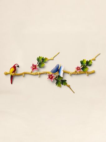 جاکلیدی برنجی | مدل گل و پروانه کد 8