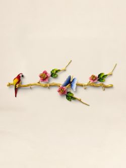 جاکلیدی برنجی | مدل گل و پروانه کد 6