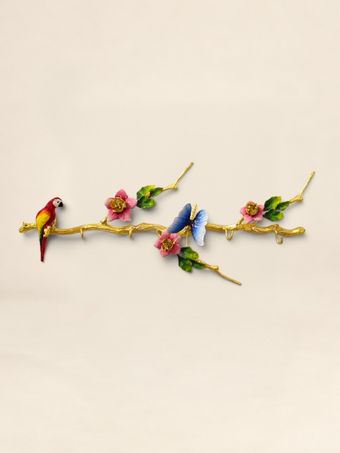 جاکلیدی برنجی | مدل گل و پروانه کد 6