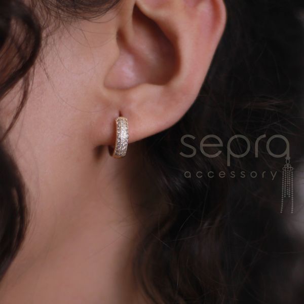 گوشواره حلقه ای زنانه نگین دار ژوپینگ کد 1128