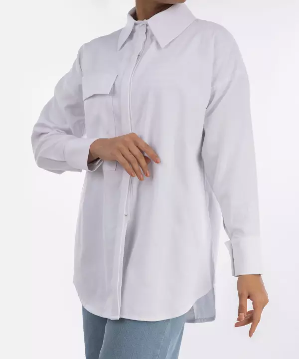 شومیز تک جیب کتان زنانه ریس کدRees1026038