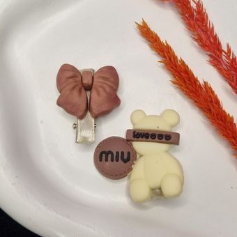 گیره مو دخترانه مدل خرس و پاپیون کد 113