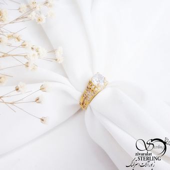 انگشتر طرح طلا برند طلاروس کد 11329