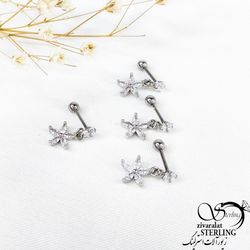 پیرسینگ گوش جواهری با آویز ستاره کد 11350