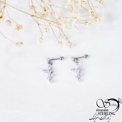 پیرسینگ گوش طرح جواهر با نگین اتمی کد 11358