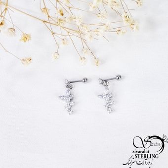 پیرسینگ گوش طرح جواهر با نگین اتمی کد 11358