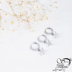 پیرسینگ گوش حلقه ای آویز ستاره کد 11363