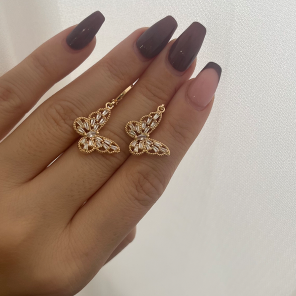 گوشواره طرح پروانه استیل