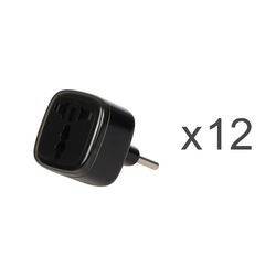 تبدیل برق 3 به 2 هادرون مدل A10E-1 - مشکی (بسته 12 عددی)