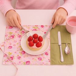 پک زیر بشقابی 4 عددی گلدار