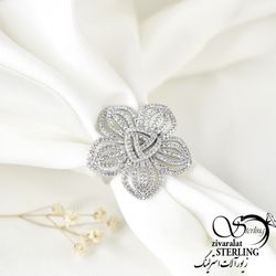 انگشتر نقره طرح گل کد:1151