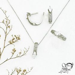 سرویس نقره عیار925 با نگین اتمی کد 11549