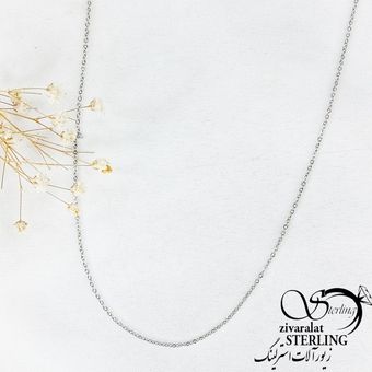 زنجیر نقره ایی استیل  کد 11572