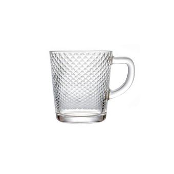 لیوان کوتاه دسته دار آیسان جهان کریستال مدل راشا کد GK1161294 ست 6عددی