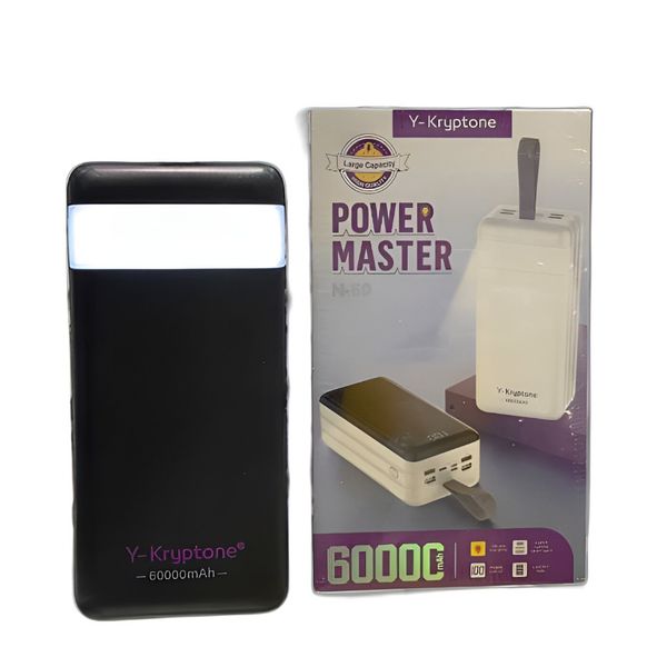پاوربانک Y-Kryptone مدل N60 با ظرفیت 60000 میلیآمپر