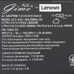 آداپتور لپ تاپ لنوو 20V 4.5A Gimo Plus سردلی