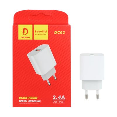 شارژر دیواری 12W فست تک پورت DENMEN مدل DC03