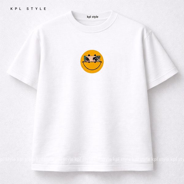 تیشرت باکسی نخ پنبه با طرح لبخند | پارچه بادوام | کد 1455