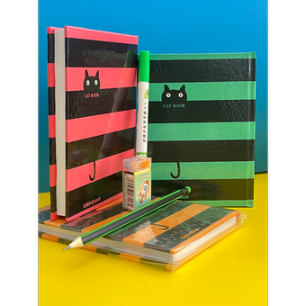 دفتر یادداشت فانتزی Cat Book | طرح گربه‌ای، جلد سخت و رنگی