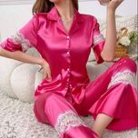 پیراهن وشلوارساتن برند لورنزا کد2553