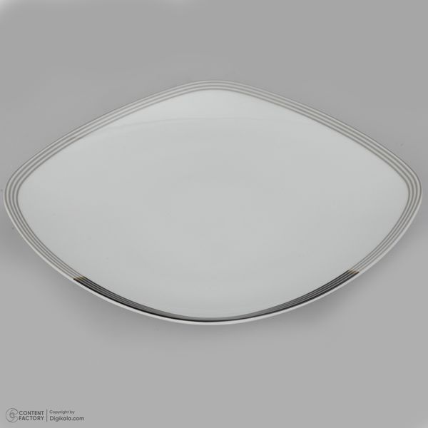 سرویس غذاخوری 27 پارچه چینی زرین ایران سری کواترو مدل وگاس اوریت درجه یک