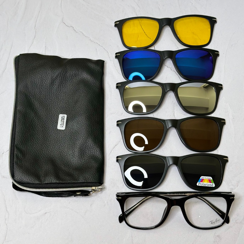 عینک طبی همراه با 5 کاور آفتابی کد 180