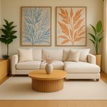 طرح‌ برگ‌های آبی و نارنجی