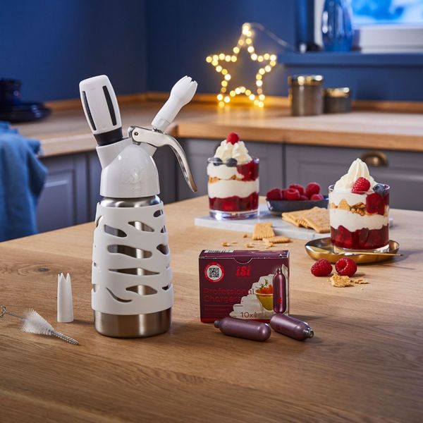 خامه ساز تک جداره ISI نیم لیتری | گل خامه زن استیل iSi مدل 0.5 لیتر