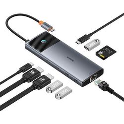 هاب USB-C ده پورت بیسوس مدل Metal Gleam II B00061800813-00