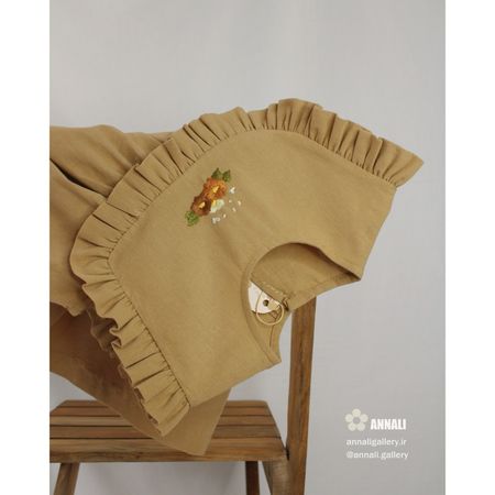 پیراهن دخترانه مُروا رنگ عسلی