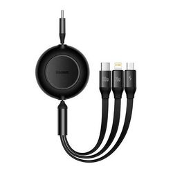 کابل تبدیل 1.1 متری USB-C به USB-C/microUSB/لایتنینگ باسئوس مدل Bright Mirror ll CAMJ010201