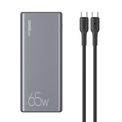 پاوربانک یوسمز مدل US-CD165 ظرفیت 30000 میلی آمپر ساعت به همراه کابل USB-C