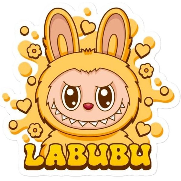 استیکر لبوبو یا برچسب UVDTF اجسام مدل لبوبو زرد