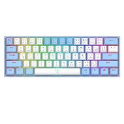 کیبورد باسیم گیمینگ ردراگون مدل Fizz K617 WHITE/BLUE