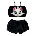 ست نیم تنه و شلوارک زنانه مدل cute cat-01